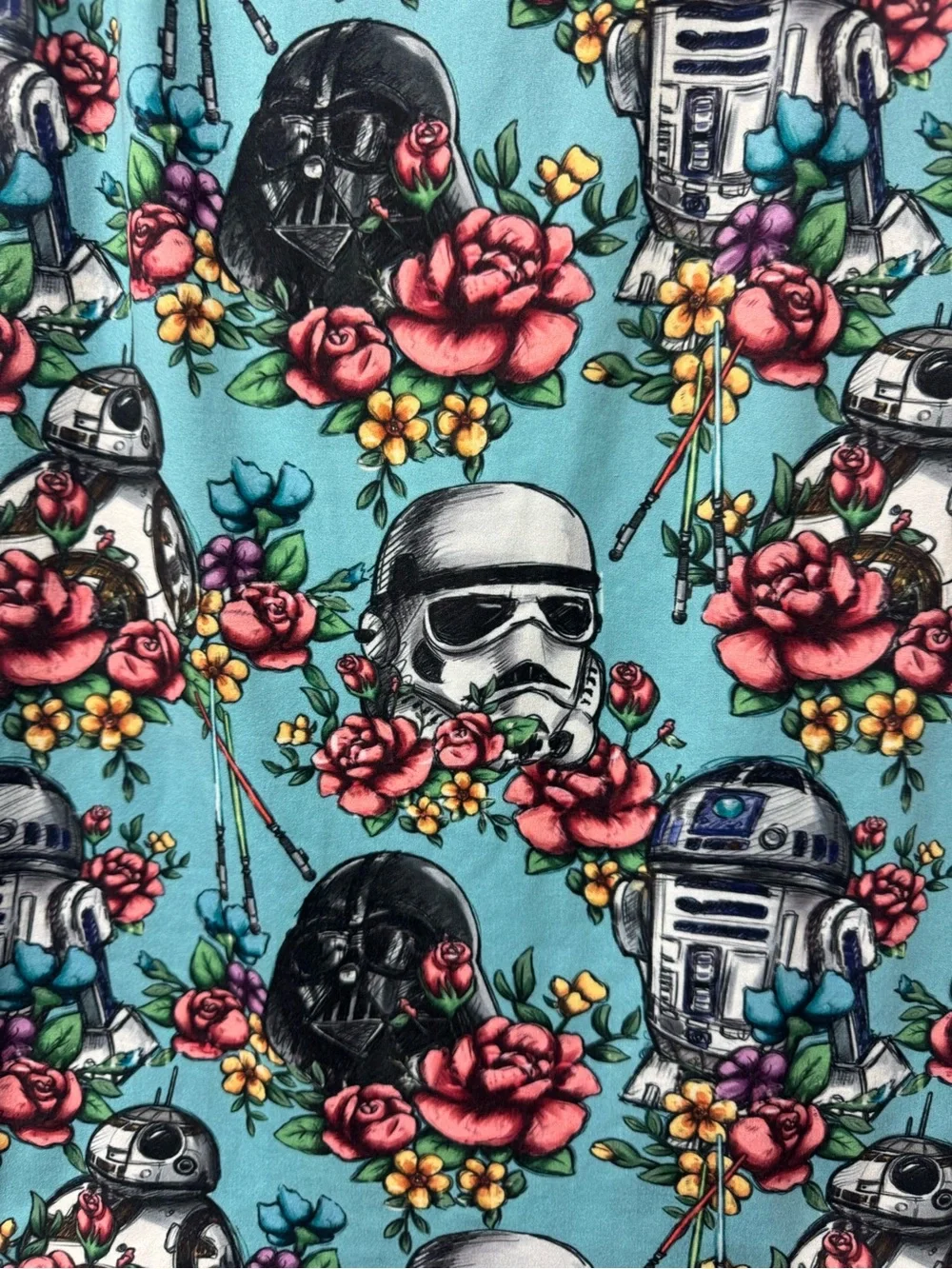Star Wars Floral Tank Top 2XL Disney Darth Vader Stormtrooper sciFi Racerback B8 - Picture 4 of 9